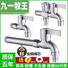 全銅洗衣機(jī)水龍頭4分加長(zhǎng)快開龍頭一進(jìn)二出接頭自來(lái)水拖把池龍頭